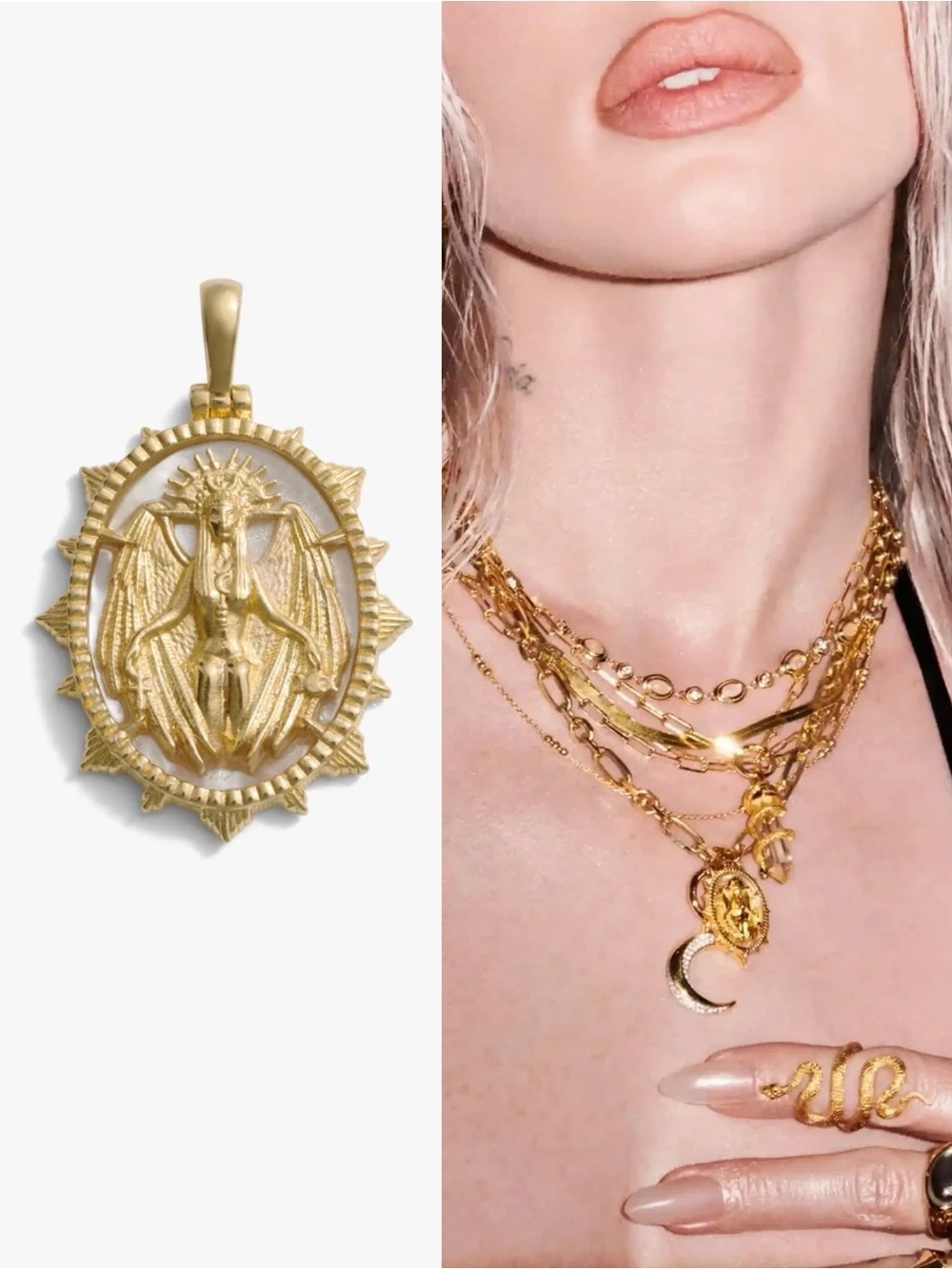 NIB Awe Inspired Special Edition Lilith Pendant 14K Gold Vermeil